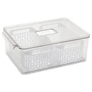 Monte se Kit Organizador de Geladeira 4,5L 8L ou 9L com Tampa Grande Transparente Acrílico Trava Pote