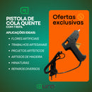 Pistola De Cola Quente Bivolt 8w Com 7 Bastões De Cola Revolver 110v e 220v Profissional