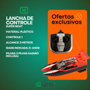 Barco Lancha Controle Remoto Sem fio Alcance 3 Metros Criança Píscina Lagos