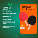 Kit Ping Pong Tenis De Mesa 2 Raquetes 3 Bolas Suporte Rede Criança Divertido Brinquedo