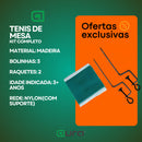 Kit Ping Pong Tenis De Mesa 2 Raquetes 3 Bolas Suporte Rede Criança Divertido Brinquedo