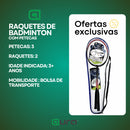 Kit Badminton 2 Raquetes + 3 Petecas + Bolsa Completo Original Brinquedo Criança Esporte