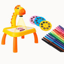 Lousa Mágica 24 Desenhos Mesinha Divertida Interativa Projetor Girafinha Educativa Iluminada Livro de Desenhar