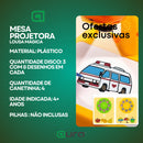 Lousa Mágica 24 Desenhos Mesinha Divertida Interativa Projetor Girafinha Educativa Iluminada Livro de Desenhar