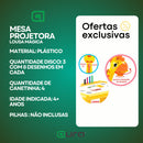 Lousa Mágica 24 Desenhos Mesinha Divertida Interativa Projetor Girafinha Educativa Iluminada Livro de Desenhar