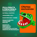 Kit 2 Brinquedos Jogo Jacaré Crocodilo Morde Dedo e Pula Pirata Barril