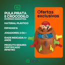 Kit 2 Brinquedos Jogo Jacaré Crocodilo Morde Dedo e Pula Pirata Barril