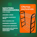 Sapateira 4 Andares Organizador de Sapatos Tênis 8 Pares Desmontável Quarto