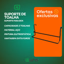 Suporte Para Toalhas Toalheiro de Box Preto Fosco Banheiro Organizador