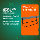 Suporte Para Toalhas Toalheiro de Box Preto Fosco Banheiro Organizador