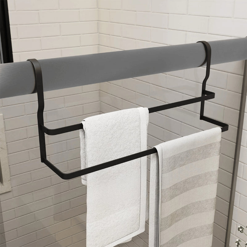 Suporte Para Toalhas Toalheiro de Box Preto Fosco Banheiro Organizador