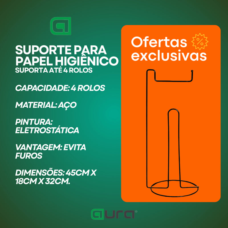 Porta Suporte Papel Higiênico De Chão 3 ou 4 Rolos Papeleiro Banheiro Casa