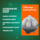 Cozedor de Ovos Unitermi Elétrico Portátil Cozinha à Vapor Capacidade 7 Ovos Portátil Cozinha Fitness