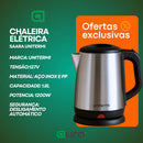 Chaleira Elétrica Térmica Unitermi Saara Bule Com Tampa Inox 1,8L Modelo Novo