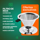 Coador Nacional Filtro de Café 103 Unitermi Peneira Aço Sem Uso de Papel Cor Inox Cozinha