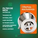 Coador Nacional Filtro de Café 103 Unitermi Peneira Aço Sem Uso de Papel Cor Inox Cozinha