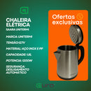Chaleira Elétrica Térmica Unitermi Saara Bule Com Tampa Inox 1,8L Modelo Novo