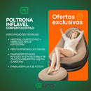 Conjunto Poltrona e Puff Inflável Portátil Descanso Sofá Espreguiçadeira