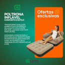 Conjunto Poltrona e Puff Inflável Portátil Descanso Sofá Espreguiçadeira