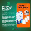 Kit 50 Esponja Mágica de Melamina Tira Manchas Riscos Mágica Branca Multiuso