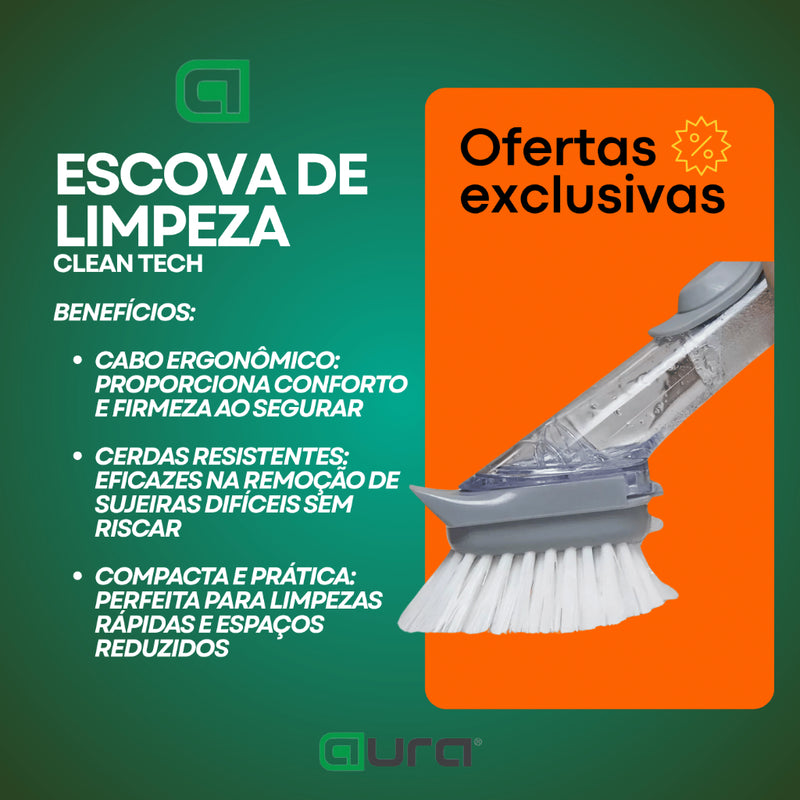 Escova De Limpeza Com Reservatório Louças Panelas Fogão Pia
