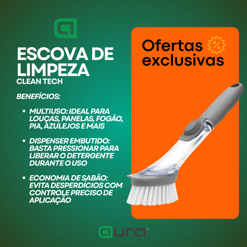 Escova De Limpeza Com Reservatório Louças Panelas Fogão Pia