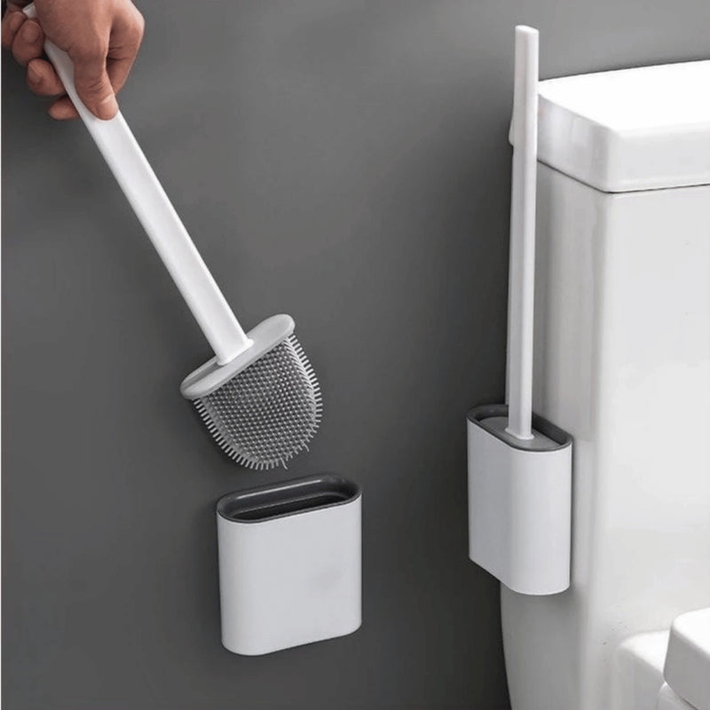 Kit 2 Escova Sanitária Quadrada Limpeza Banheiro Parede Silicone privada suporte
