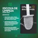 Kit 2 Escova Sanitária Quadrada Limpeza Banheiro Parede Silicone privada suporte