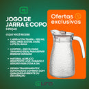 Conjunto Jogo Kit Jarra Copo De Vidro 5 Peças Suco Agua 1,1L