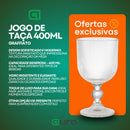 Jogo de 6 Taça Graffiato 400ml Copo Vidro Transparente