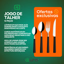 Jogo de Talheres 16 Peças Inox Preto Faqueiro Cozinha Completo