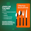 Jogo de Talheres 16 Peças Inox Preto Faqueiro Cozinha Completo