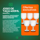 Jogo de 6 Taça Graffiato 400ml Copo Vidro Transparente