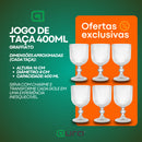 Jogo de 6 Taça Graffiato 400ml Copo Vidro Transparente