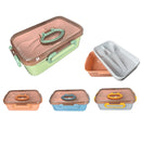 Marmita Lancheira Com 2 Compartimento Talheres Fitness Lancheira Adulto E Infantil