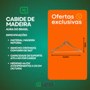 Cabide de Madeira Kit 30 Unidades Barato Para Loja de Roupas Adulto
