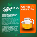 Chaleira De Vidro Borossilicato Tampa De Bambu 1l Resistente Bule