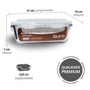 Jogo 5 Potes 640ml Vidro Hermético 4 Travas Marmita