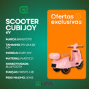 Moto Eletrica Scoteer Cubi Joy 6V Lambreta com Bluetooth Entrada Usb Luz Led Crianças Brinquedo