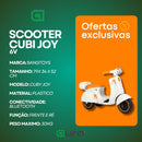 Moto Eletrica Scoteer Cubi Joy 6V Lambreta com Bluetooth Entrada Usb Luz Led Crianças Brinquedo