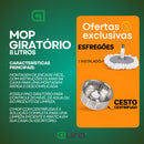 Mop Com Centrifuga Inox Com Refil de Microfibra e Cabo em Inox 8 Litros Mopi