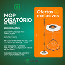 Mop Com Centrifuga Inox Com Refil de Microfibra e Cabo em Inox 8 Litros Mopi