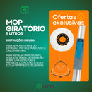 Mop Com Centrifuga Inox Com Refil de Microfibra e Cabo em Inox 8 Litros Mopi