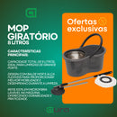 Mop Com Centrifuga Inox Com Refil de Microfibra e Cabo em Inox 8 Litros Mopi