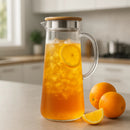 Jarra de Vidro 1,7L Borossilicato Transparente com Tampa Inox