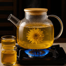 Chaleira De Vidro Com Infusor Inox 1000 Ml Resistente Ao Fogo