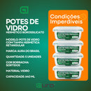 Jogo 5 Potes Hermético 640ml Vidro 4 Travas Marmita Armazenamento de Alimentos