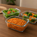 Jogo 5 Potes Hermético 640ml Vidro 4 Travas Marmita Armazenamento de Alimentos