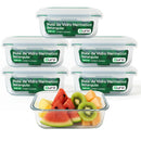 Jogo 5 Potes Hermético 640ml Vidro 4 Travas Marmita Armazenamento de Alimentos