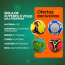 Bola de Futebol ou Volei + Bomba de Ar Manual Tamanho Oficial Couro Sintético